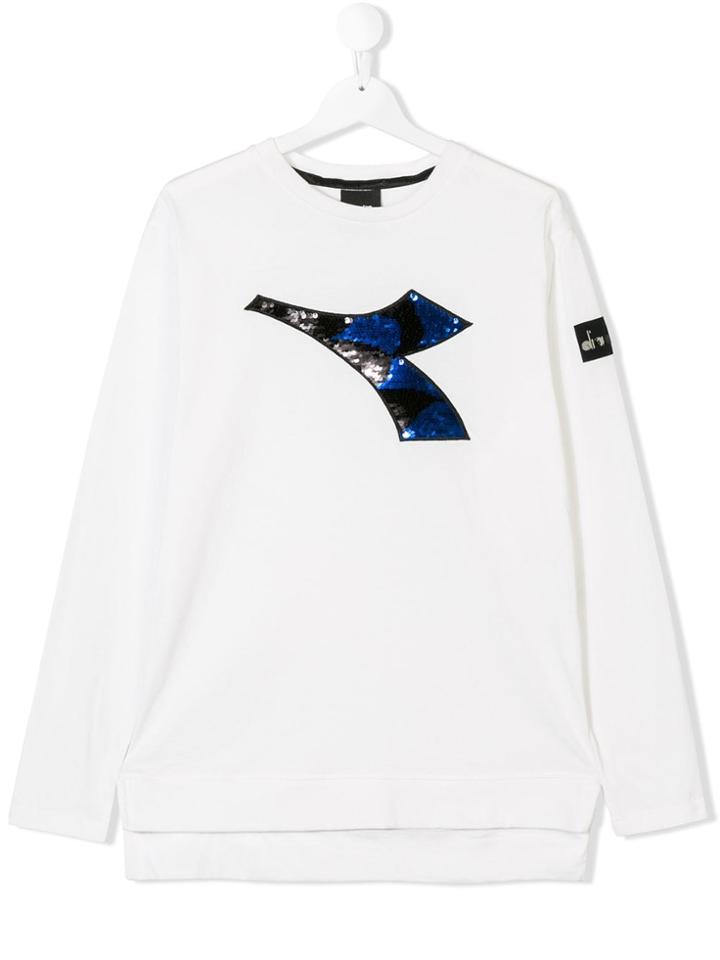 Diadora Junior Logo Long-sleeve Sweatshirt - White