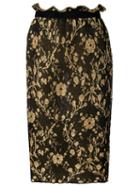 Gig - Floral Knit Midi Skirt - Women - Polyimide - Pp, Black, Polyimide