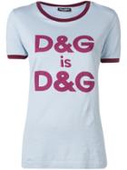 Dolce & Gabbana Contrast Logo Print T-shirt - Blue