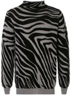 Emporio Armani Zebra-print Knit Jumper - Grey