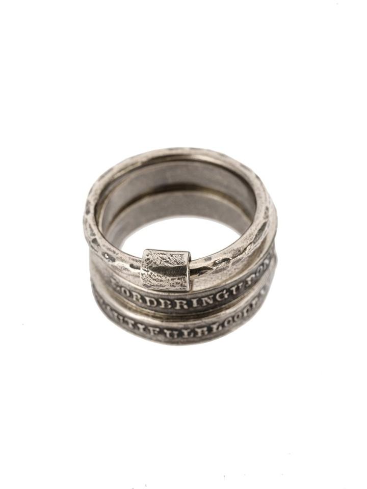 Tobias Wistisen Stacked Ring, Men's, Size: 64, Metallic