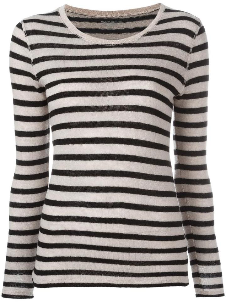 Majestic Filatures Striped Jumper, Women's, Size: 4, Black, Cashmere/merino