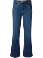 Tory Burch - Cropped Flare Jeans - Women - Cotton/spandex/elastane/other Fibers - 26, Blue, Cotton/spandex/elastane/other Fibers