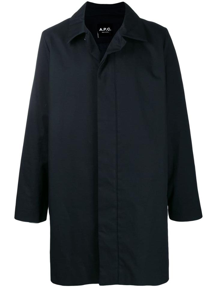 A.p.c. Single-breasted Peacoat - Blue