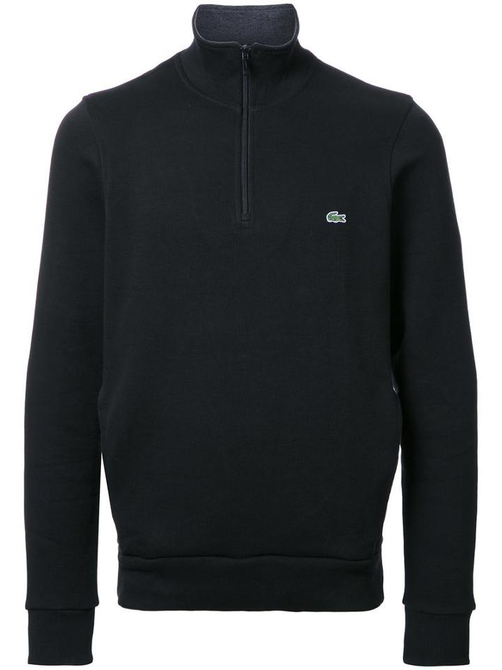Lacoste Half Zip Sweatshirt, Men's, Size: 6, Black, Cotton