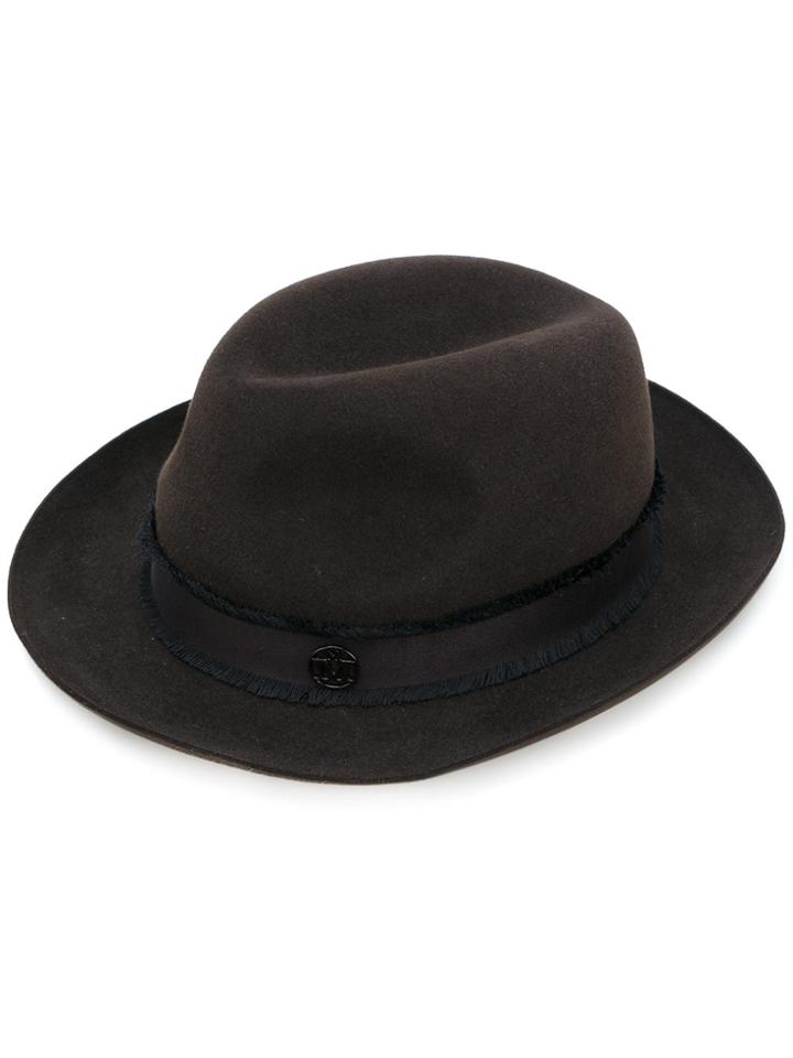Maison Michel Fedora Hat - Brown