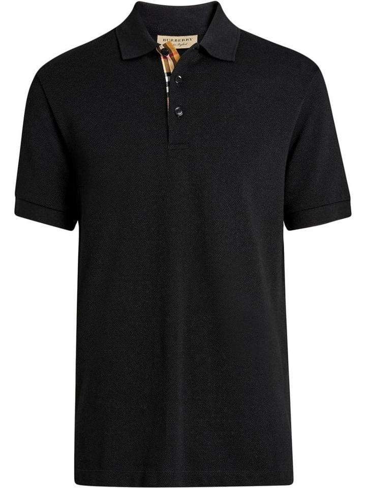 Burberry Contrast Collar Polo Shirt - Black