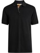 Burberry Contrast Collar Polo Shirt - Black