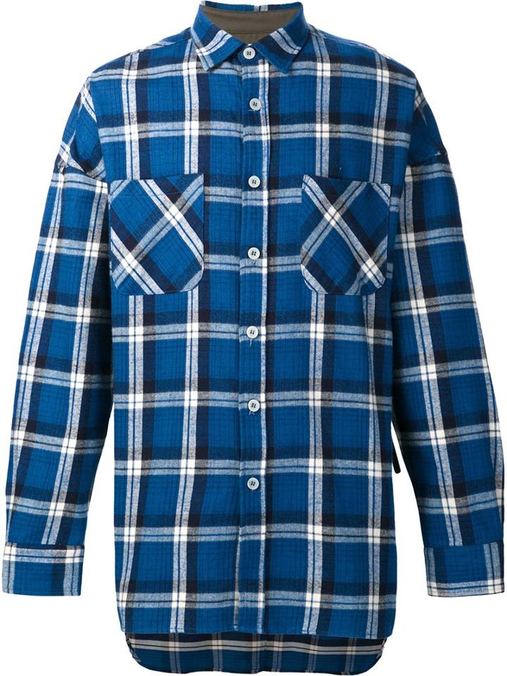 Fear Of God '4th Collection' Flannel Shirt, Men's, Size: Xl, Blue, Silk/cotton