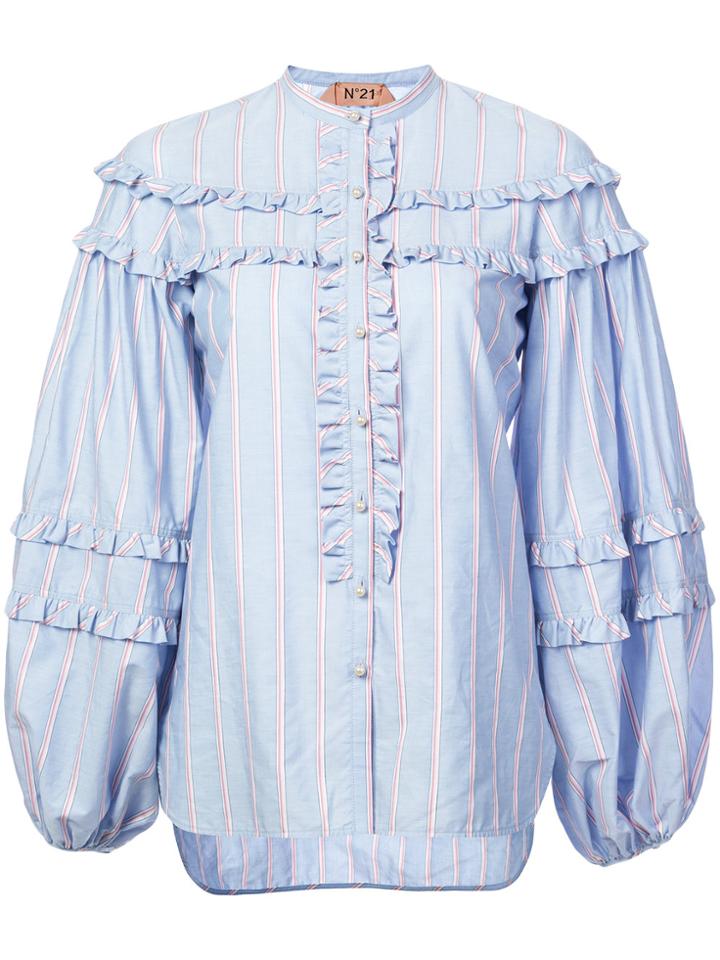 No21 Striped Frill-trim Shirt - Unavailable