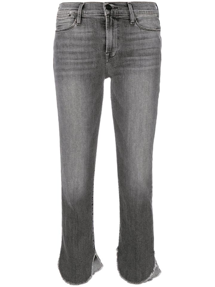 Frame Denim Curved Cuff Cropped Jeans - Black