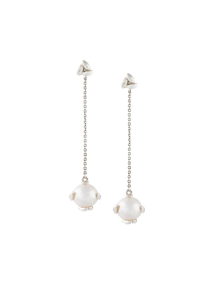 Bea Bongiasca Rice Grain Pearl Drop Chain Earrings