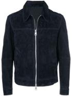 Ami Alexandre Mattiussi Suede Leather Jacket With Quilted Lined - Blue