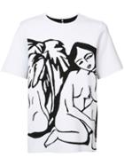 Oamc - All-over Print T-shirt - Men - Nylon/polyester/polyurethane/viscose - Xl, White, Nylon/polyester/polyurethane/viscose