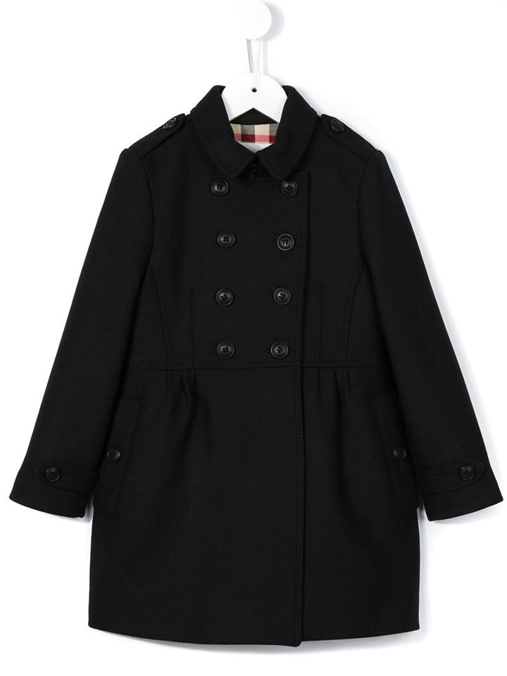 Burberry Kids Military Coat, Girl's, Size: 10 Yrs, Blue
