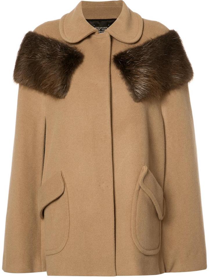 Creatures Of The Wind Jarvis Coat, Women's, Size: 2, Brown, Viscose/beaver Fur/wool