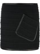 Barbara Bui Diagonal Pocket Fitted Skirt, Women's, Size: 38, Black, Cotton/nylon/spandex/elastane/lamb Nubuck Leather