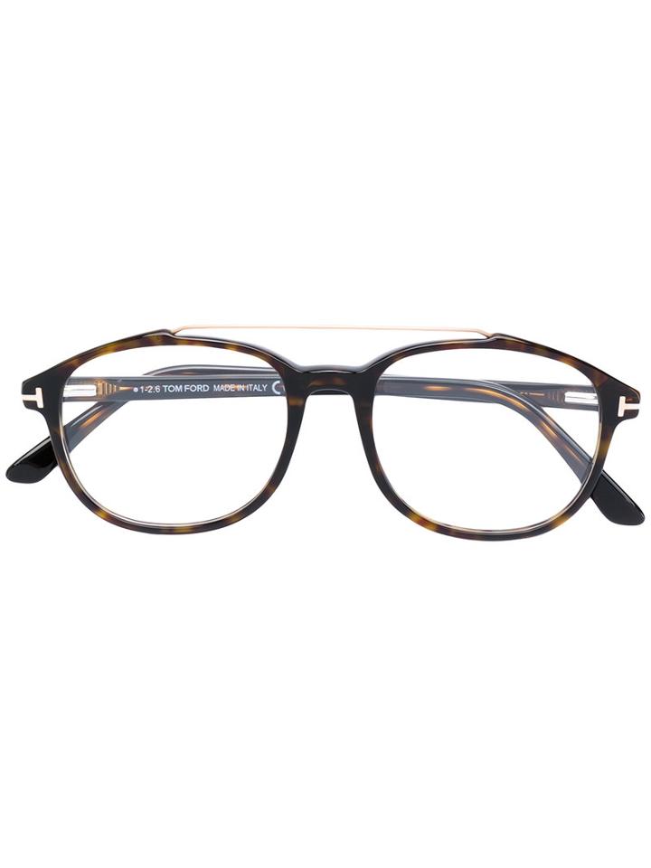 Tom Ford Eyewear - Oversized Round-frame Glasses - Men - Acetate/metal - 52, Brown, Acetate/metal