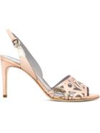 Pollini Laser Cut Sandals, Women's, Size: 36, Pink/purple, Leather