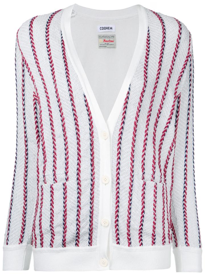 Coohem Striped Tweed Jacket - White