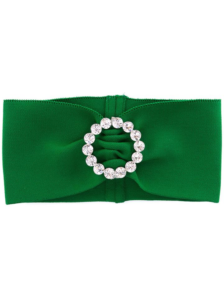 Alessandra Rich - Buckled Headband - Women - Spandex/elastane/polyester - One Size, Green, Spandex/elastane/polyester