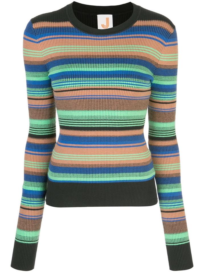 Joostricot Striped Ribbed-knit Jumper - Orange
