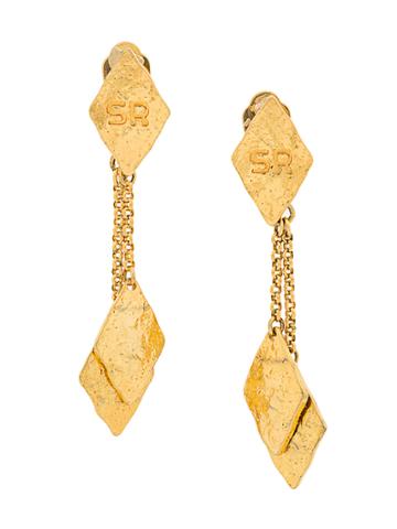 Sonia Rykiel Vintage Geometric Dangling Earrings - Metallic
