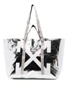 Off-white Arrow Logo Tote - Silver