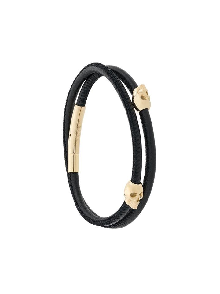 Northskull Northskull 63lr2198skullwrapbraceletblackleathergold Gold