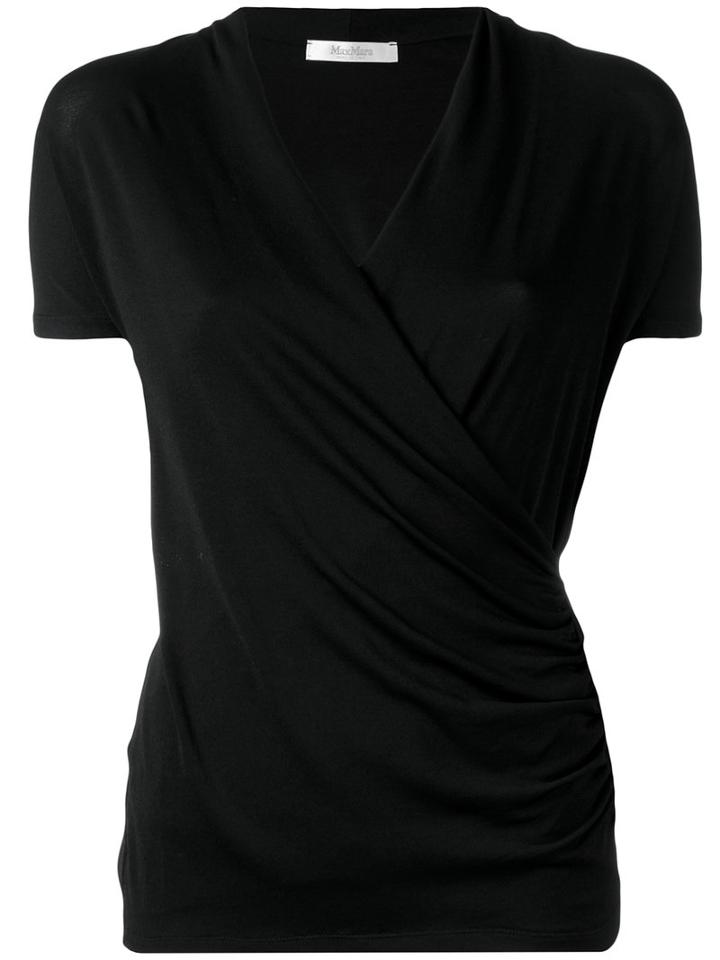 Max Mara - Wrap T-shirt - Women - Polyamide/spandex/elastane/viscose - S, Black, Polyamide/spandex/elastane/viscose