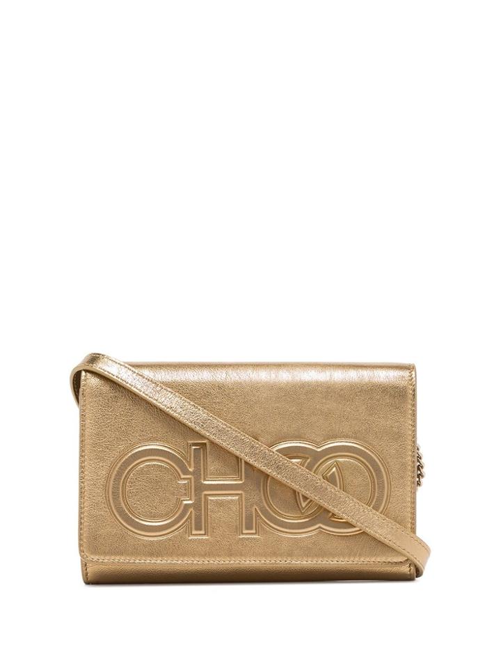 Jimmy Choo Metallic Gold Sonia Leather Shoulder Bag