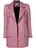 Edward Achour Paris Longline Tweed Jacket - Red