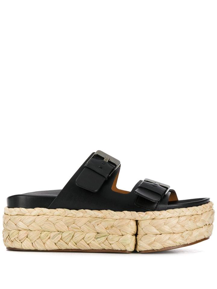 Clergerie Braided Platform Sole Slides - Black