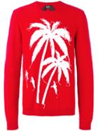No21 - Palm Tree Intarsia Jumper - Men - Cotton - 50, Red, Cotton