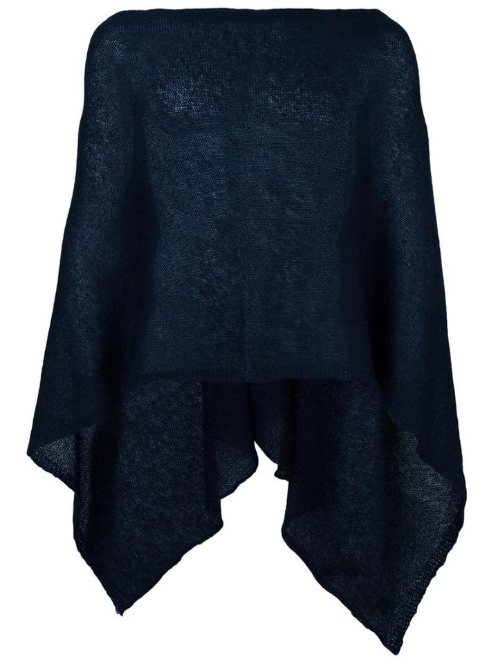 Al Duca D'aosta 1902 Semi-sheer Knitted Short Cape, Men's, Blue, Acrylic/polyamide/merino