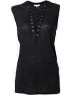 Iro Lace Up Tank Top, Women's, Size: Medium, Black, Linen/flax
