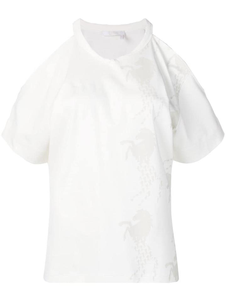 Chloé Logo Cold Shoulder Top - Neutrals