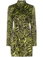 Ganni Tiger Stripe Shirt Dress - Black