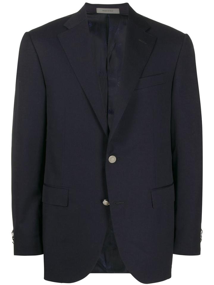 Corneliani Single-breasted Fitted Blazer - Blue