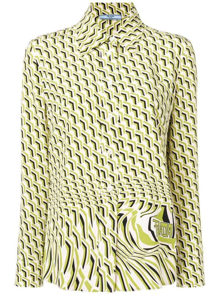 Prada Twist Print Shirt - Green