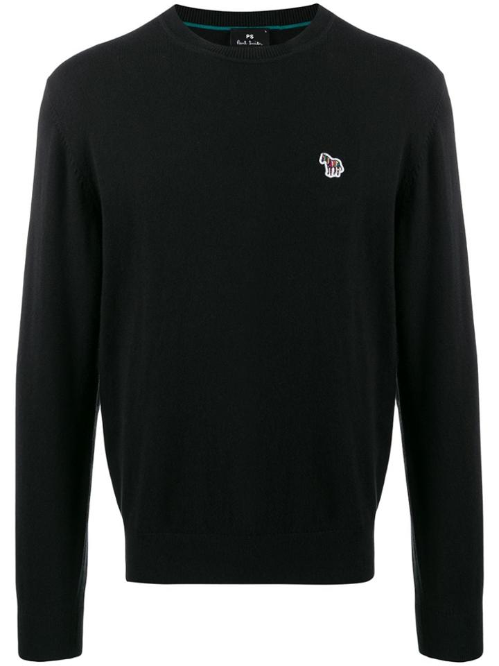 Ps Paul Smith Logo-embroidered Jumper - Black