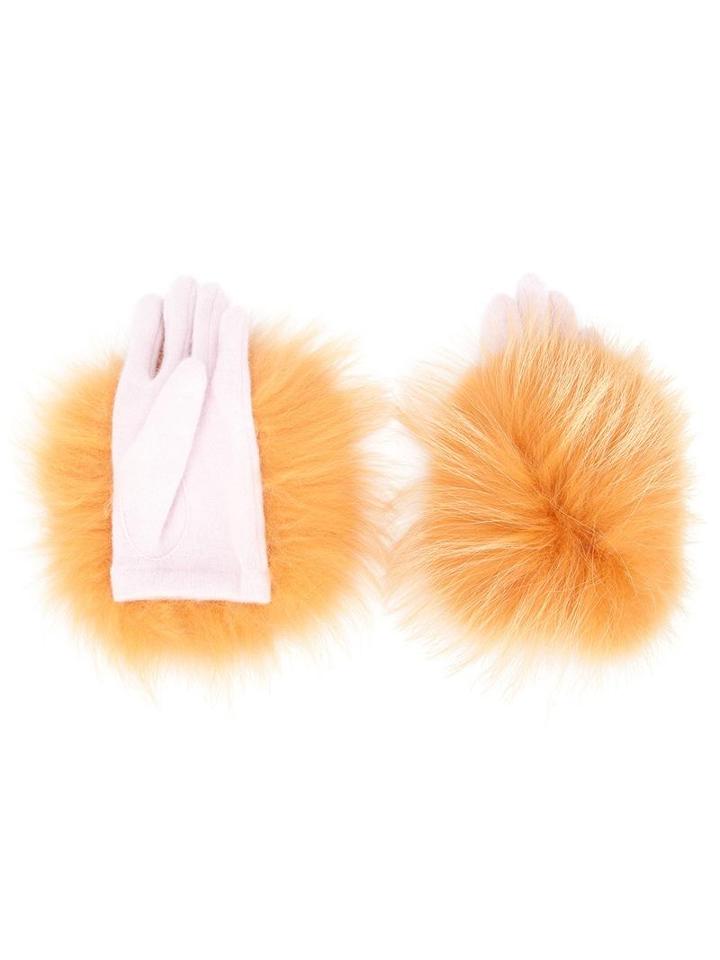 Tsumori Chisato 'yeti' Gloves, Women's, Yellow/orange, Wool