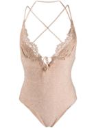 Ermanno Scervino Lace Detail Swuim Suit - Neutrals