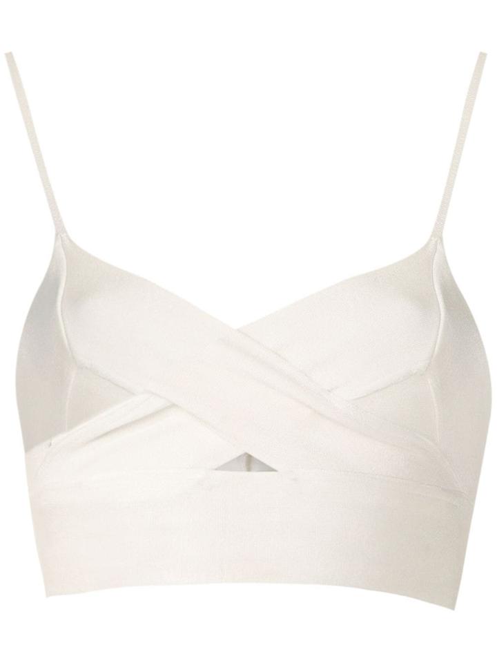 Andrea Bogosian Plus Knit Cropped Top - White