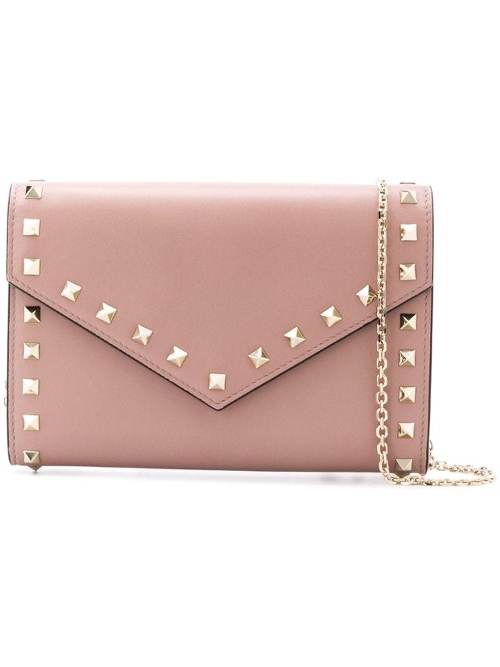 Valentino Valentino Garavani Rockstud Envelope Crossbody Bag - Nude &