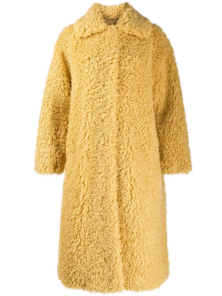 Stand Studio Leah Shearling Cocoon Coat - Neutrals