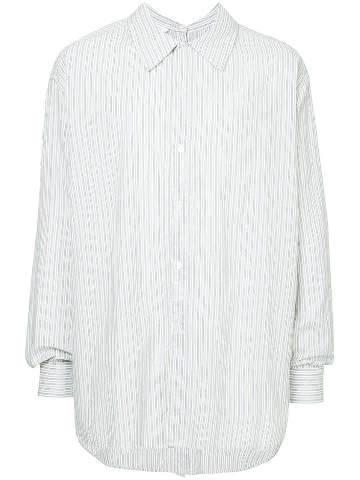 Unused Double Fastening Oversized Shirt - White