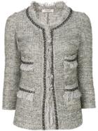 Charlott Frayed Edges Tweed Jacket - Grey