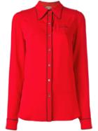 No21 Contrast Trim Shirt, Women's, Size: 42, Red, Silk/acetate