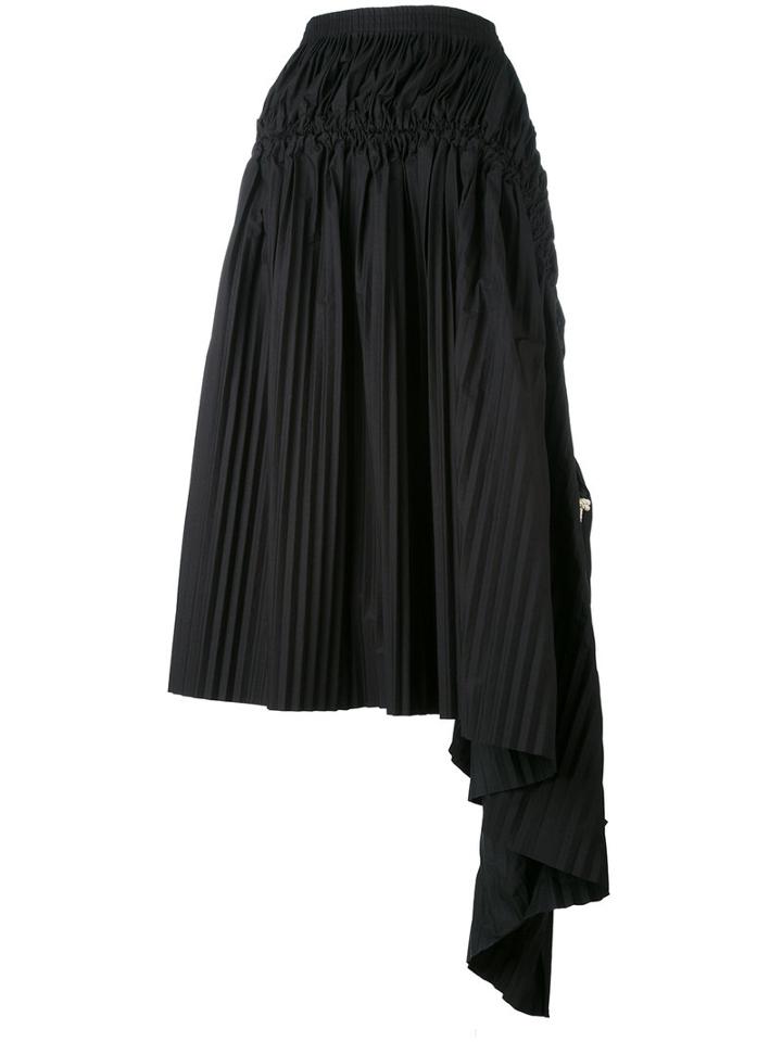 Marni - Coated Pleated Skirt - Women - Cotton - 40, Black, Cotton